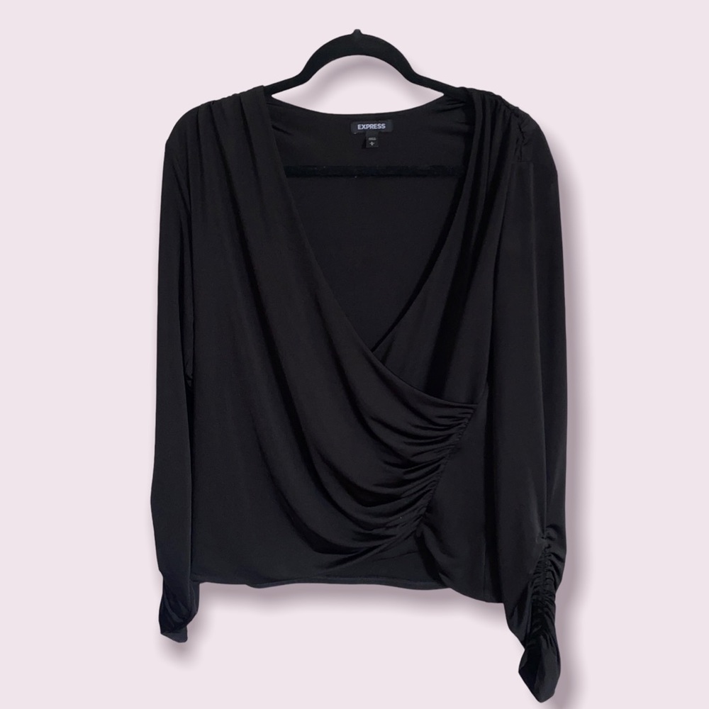 Express deep plunge stretch blouse